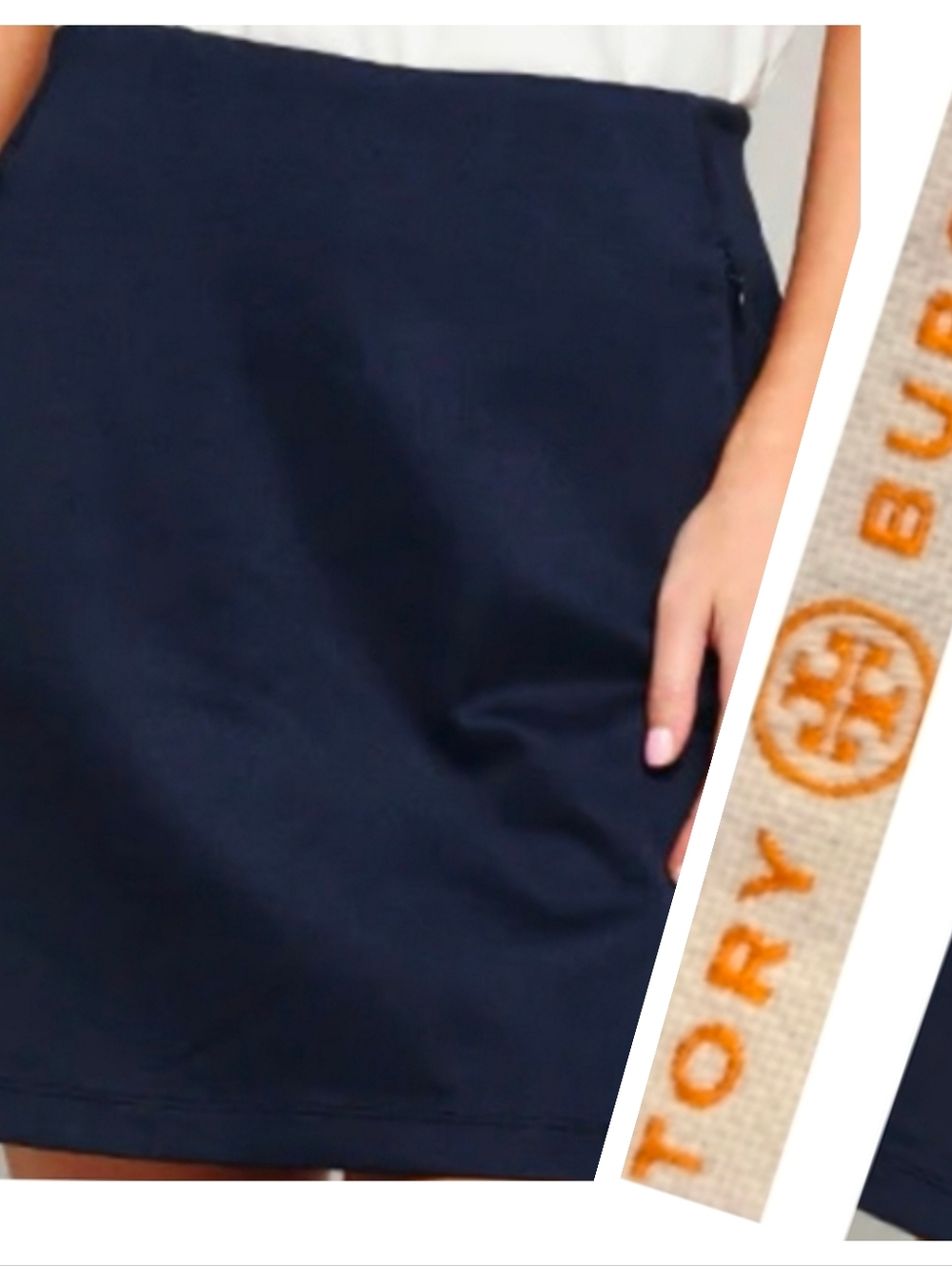 Tory Soprt Tech Twill Golf In Tory Navy Mini Skirt